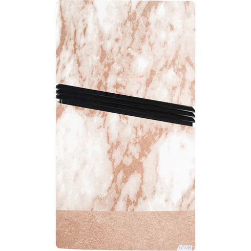 White Rose Gold Marble PS5 Pro Console Skin